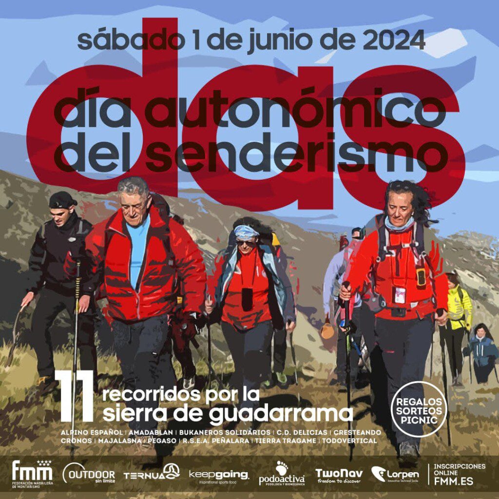 11 rutas para celebrar el encuentro de familia, amigos y colegas en la Sierra de Guadarrama, el Día Autonómico del Senderismo 2024 (DAS 2024) se realizará el sábado 1 de junio.