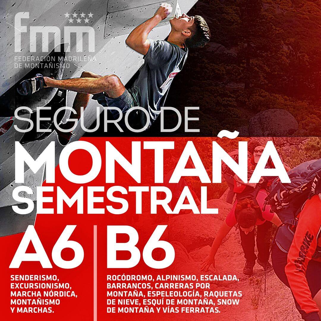 Las licencias federativas semestrales tienen vigencia entre el 1 de mayo y el 30 de septiembre y cubren todas las actividades deportivas de montaña dentro del territorio Autonómico (A6) y de España (B6).